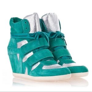 Ash bowie turquoise wedge sneakers